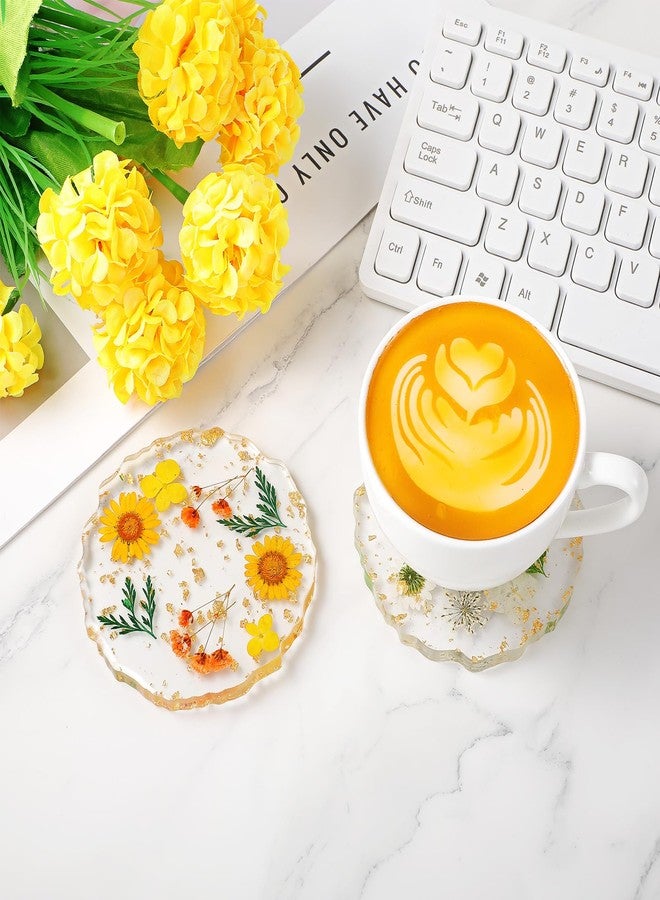 Aeaocvo Desk Coaster Set of 2, Non-Slip Floral Drink Cup Mat, Reusable Cute Coaster Decorations for Desk for Home Office Bar - Image 5